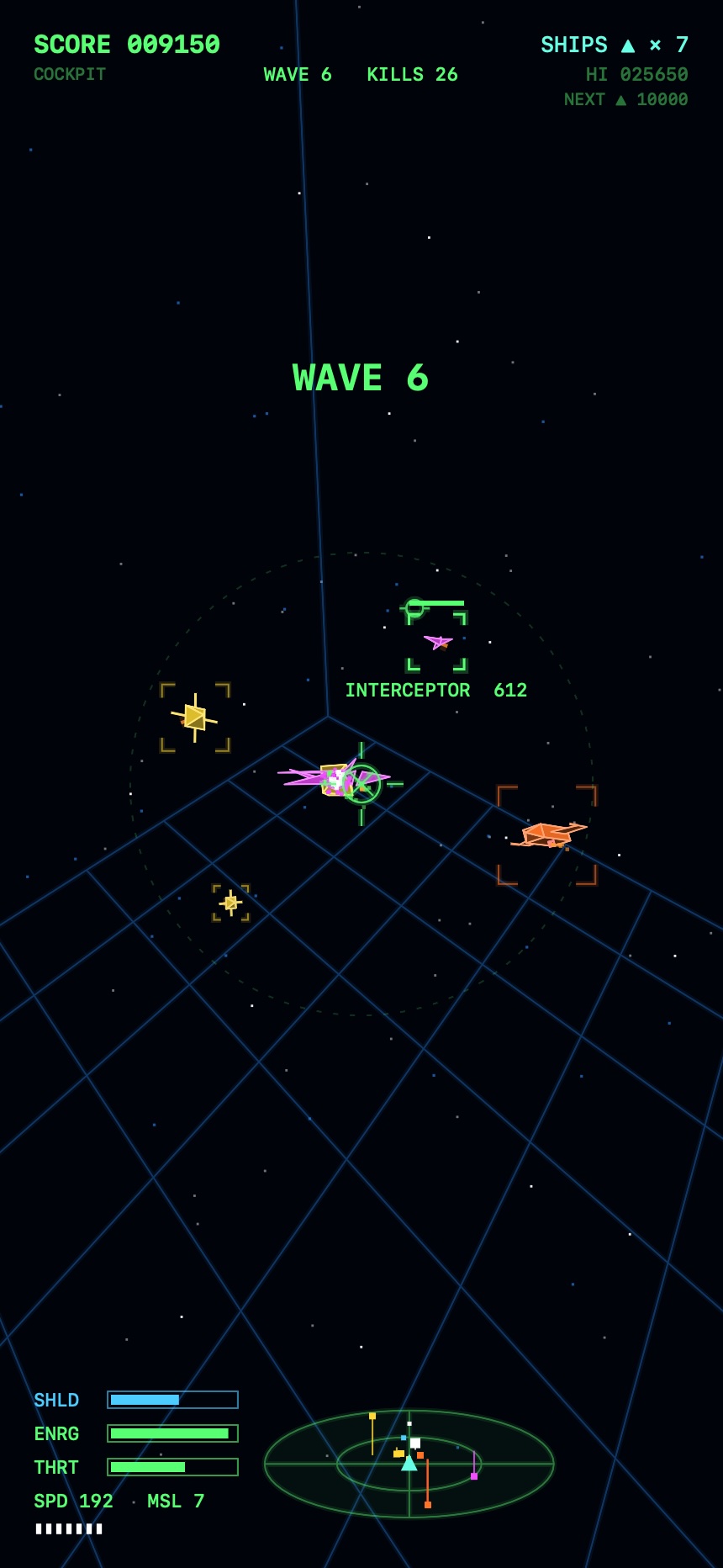 VecStrike cockpit view on iPhone
